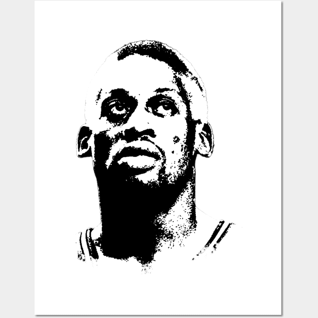 Dennis Rodman Portrait Wall Art by phatvo